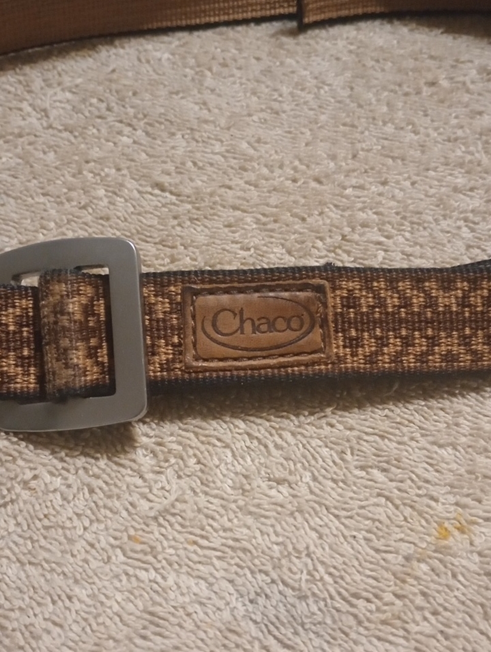 Chaco Brown Patterned Webbing Belt with Metal Buckle